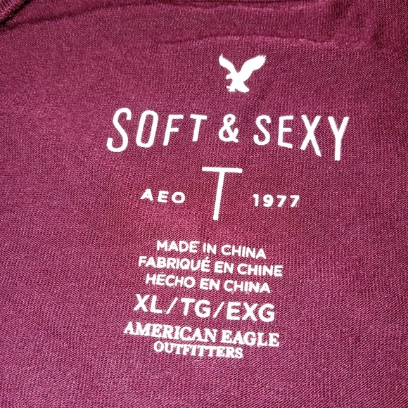 American Eagle 2Pc Bundle Gray Sweatshorts & Burgundy Tee XL - Picture 15 of 16